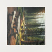 Picknicktafel Camping Scene Wandkleed (Voorkant (horizontaal))