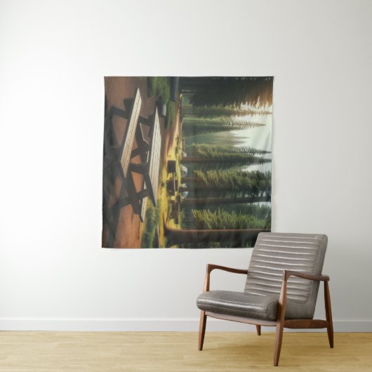 Picknicktafel Camping Scene Wandkleed (In Situ (horizontaal))