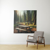 Picknicktafel Camping Scene Wandkleed (In situ)