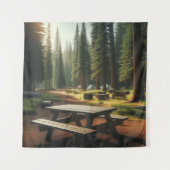 Picknicktafel Camping Scene Wandkleed (Voorkant)