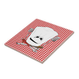 Picknicktafel w / Chef-Pet met BBQ-gereedschap Tegeltje