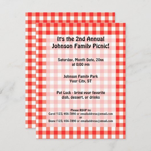 Picknicktijd Kaart (Voorkant / Achterkant)