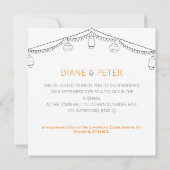 Picknicktuin minimalistisch zwart-wit bruiloft kaart (Achterkant)