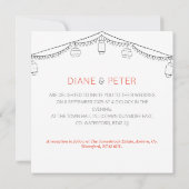 Picknicktuin minimalistisch zwart-wit bruiloft kaart (Achterkant)