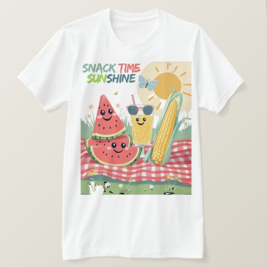 Picknickvrienden – Zomer Snacksquad T-shirt (Design voorkant)
