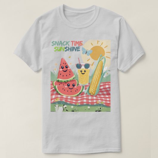 Picknickvrienden – Zomer Snacksquad T-shirt (Design voorkant)