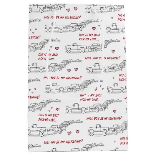 Pickup Line Valentijn Funny Truck Lover Medium Cadeauzakje (Voorkant)