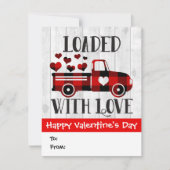 Pickup Truck Buffalo Plaid Hart Valentijnsdag Kaart (Voorkant)