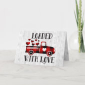 Pickup Truck Buffalo Plaid Hart Valentijnsdag Kaart (Voorkant)