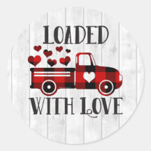 Pickup Truck Buffalo Plaid Hart Valentijnsdag