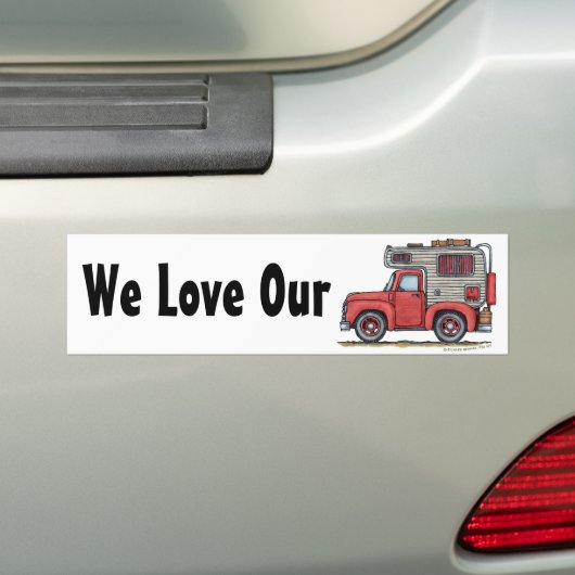 Pickup Truck Camper RV Bumpersticker (Op auto)