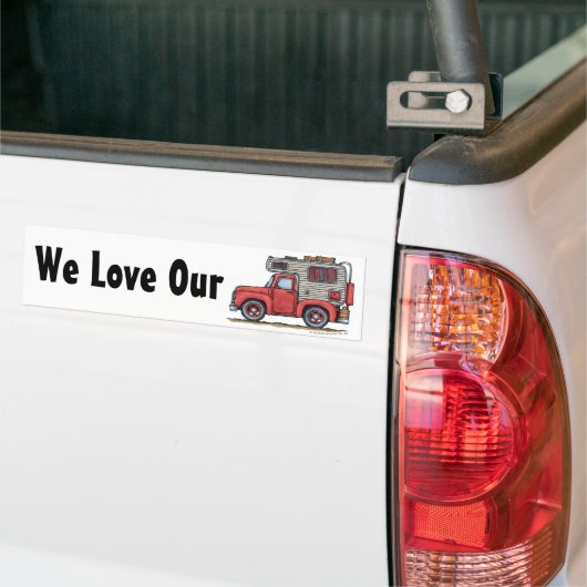 Pickup Truck Camper RV Bumpersticker (Op Truck)