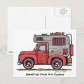 Pickup Truck Camper RV Post-kaarten Briefkaart (Voorkant / Achterkant)