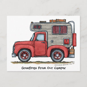 Pickup Truck Camper RV Post-kaarten Briefkaart