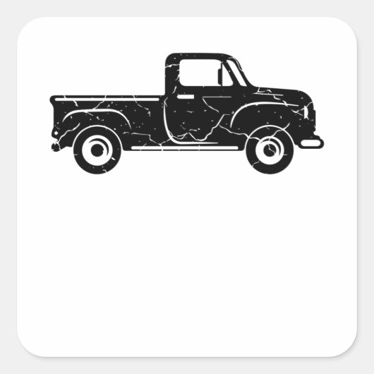  PICKUP TRUCK Old Pickup Truck Oldtimer Vierkante Sticker (Voorkant)