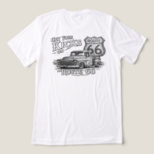 Pickup Truck Route 66 Tri-Blend Shirt (Design achterkant)