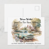 Pickup Truck We hebben een nieuw adres Briefkaart  (Voorkant / Achterkant)