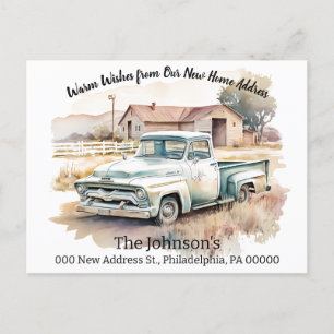 Pickup Truck We hebben een nieuw adres Briefkaart