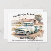 Pickup Truck We hebben een nieuw adres Briefkaart  (Voorkant / Achterkant)