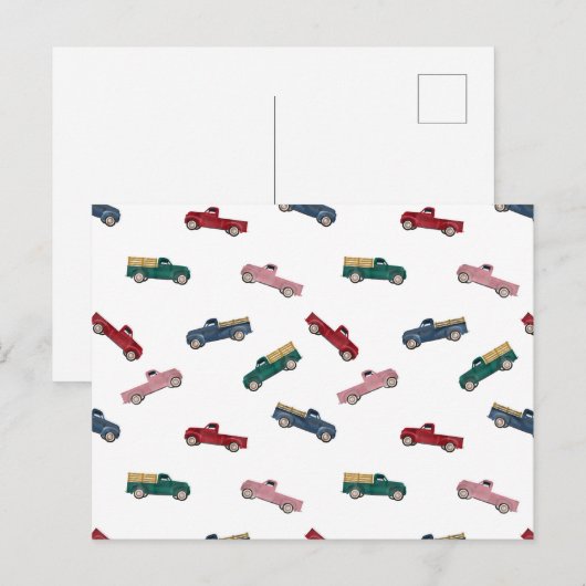 Pickup Trucks Schattigee voertuigen Auto Vervoer Feestdagenkaart (Voorkant / Achterkant)