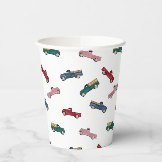 Pickup Trucks Schattigee voertuigen Auto Vervoer Papieren Bekers (Links)