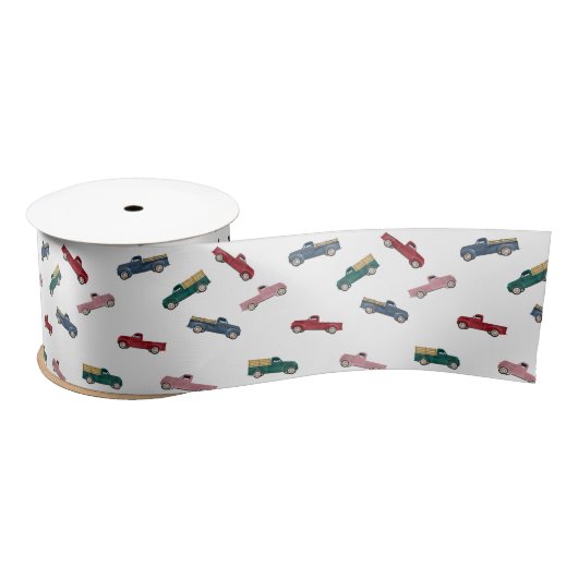Pickup Trucks Schattigee voertuigen Auto Vervoer Satijnen Lint (Spoel)