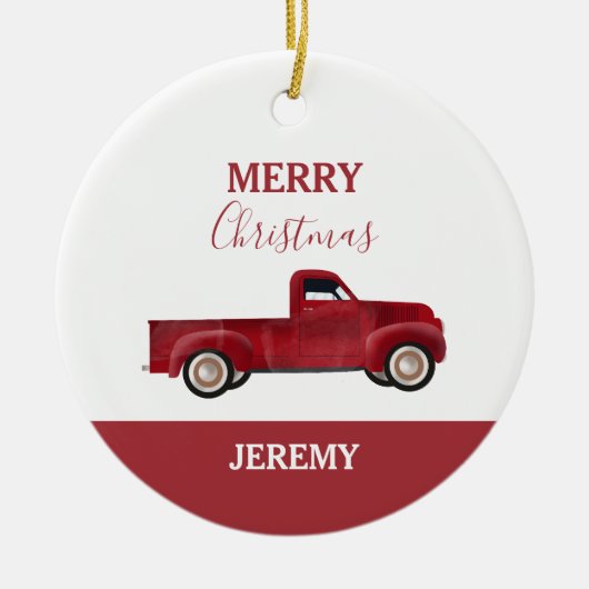 Pickup Trucks Schattigee voertuigen Car Boy Kinder Keramisch Ornament (Voorkant)
