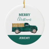 Pickup Trucks Schattigee voertuigen Car Boy Kinder Keramisch Ornament (Achterkant)