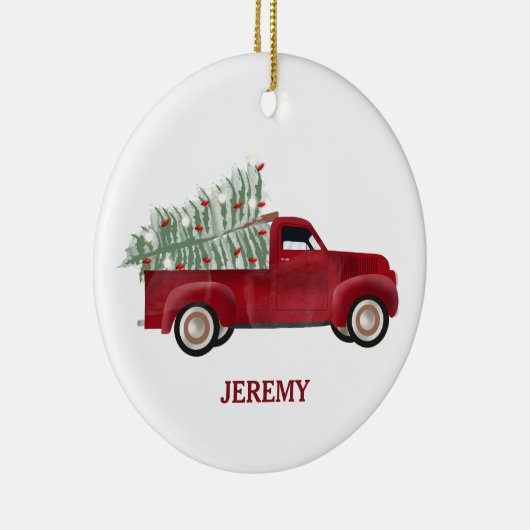 Pickup Trucks Schattigee Voertuigen Kerstboom Kind Keramisch Ornament (Rechts)