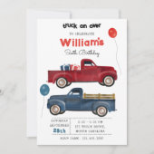 Pickup Trucks Schattigee Voertuigen Kids Verjaarda Kaart (Voorkant)