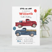 Pickup Trucks Schattigee Voertuigen Kids Verjaarda Kaart (Staand voorkant)