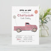 Pickup Trucks Schattigee Voertuigen Meisje Verjaar Kaart (Staand voorkant)