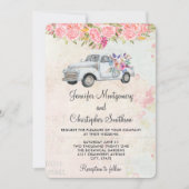 Pickup Vrachtwagen en Bloemen Rustieke Waterverf B Kaart (Voorkant)