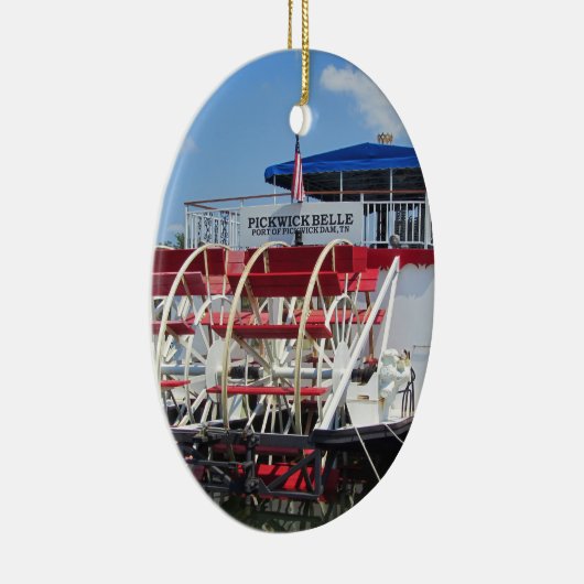 Pickwick Belle Paddle Wheel Rivierbreedat Keramisch Ornament (Rechts)