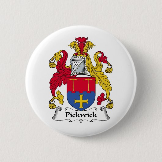 Pickwick Family Crest Ronde Button 5,7 Cm (Voorkant)