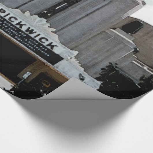Pickwick Movie Theater Park Ridge Waterverf Art Cadeaupapier (Hoek)