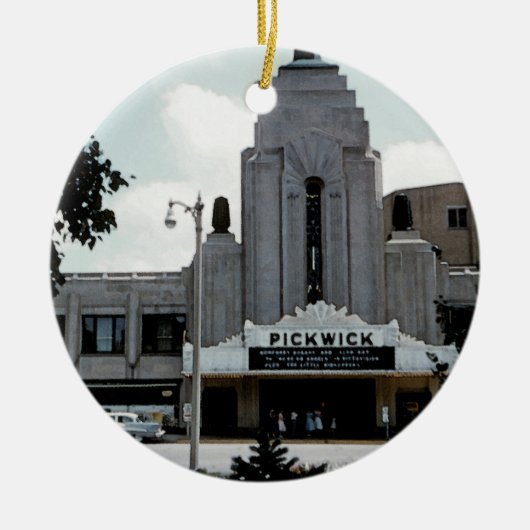 Pickwick Movie Theater Park Ridge Waterverf Art Keramisch Ornament (Voorkant)