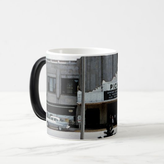 Pickwick Movie Theater Park Ridge Waterverf Art Magische Mok (Voorkant links)