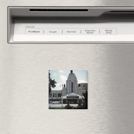 Pickwick Movie Theater Park Ridge Waterverf Art Magneet (Insitu (Vaatwasser))