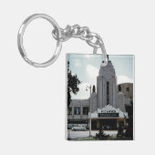 Pickwick Movie Theater Park Ridge Waterverf Art Sleutelhanger (Voorkant Links)