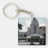 Pickwick Movie Theater Park Ridge Waterverf Art Sleutelhanger (Voorkant)