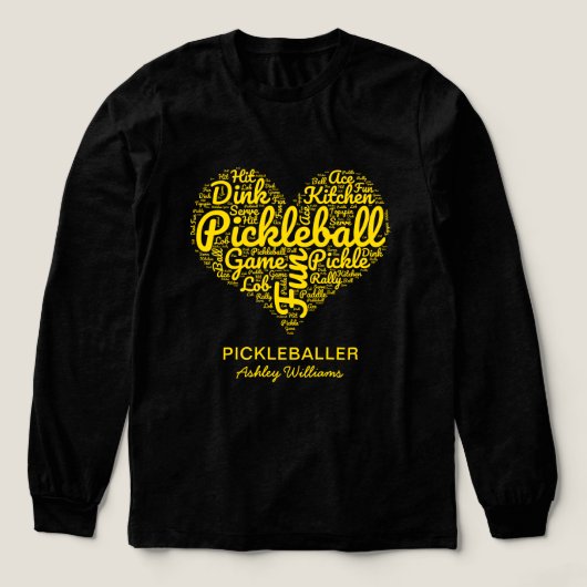 Picleball Speler Gepersonaliseerde Naam Word Art H Tri-Blend Shirt (Voorkant)