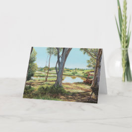 Picnic aan de rivieroever bedankkaart