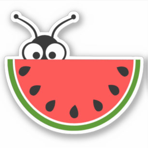Picnic Ant Peeking Behind Watermelon Sticker