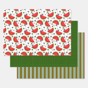 Picnic Ant Peking Watermelon Polka Dot Striped Inpakpapier Vel