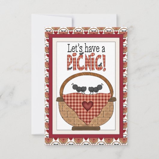 Picnic Ant RSVP-kaart RSVP Kaartje (Voorkant)