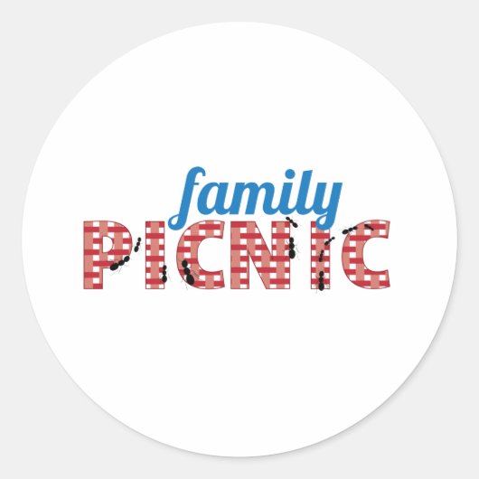 Picnic Ants voor familie Ronde Sticker (Voorkant)