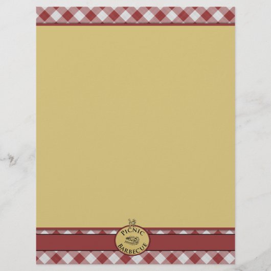 Picnic Barbecue Red Checkered Letterhead (Voorkant)