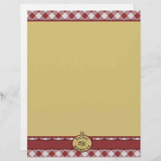 Picnic Barbecue Red Checkered Letterhead (Voorkant / Achterkant)