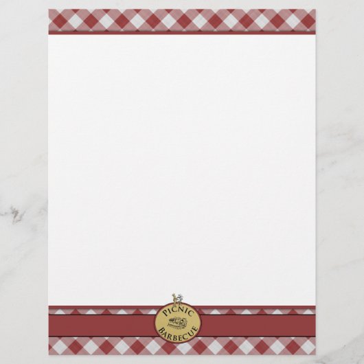 Picnic Barbecue Red Checkered Letterhead (Voorkant)